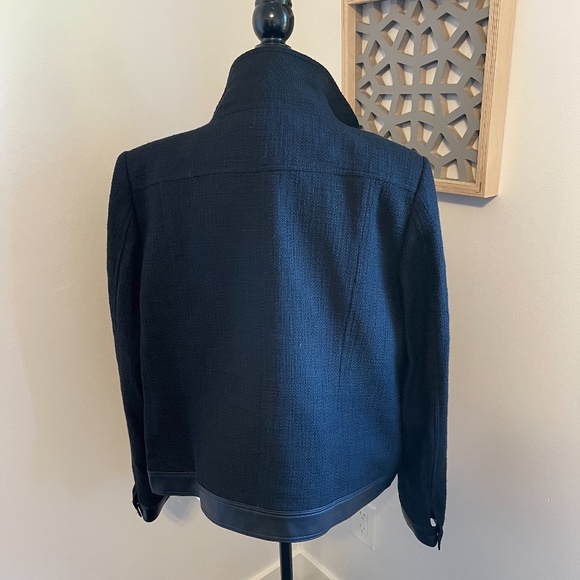 Karl Lagerfeld NWOT Vegan Blazer / Jacket with Faux leather Trim - Picture 6 of 11